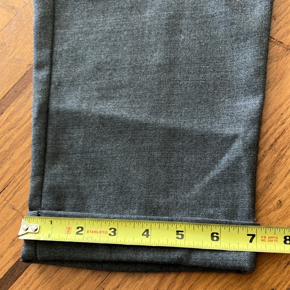 Classic Eileen Fisher Grey Wool Flannel Cuffed Pants Size 14 - Picture 9 of 10